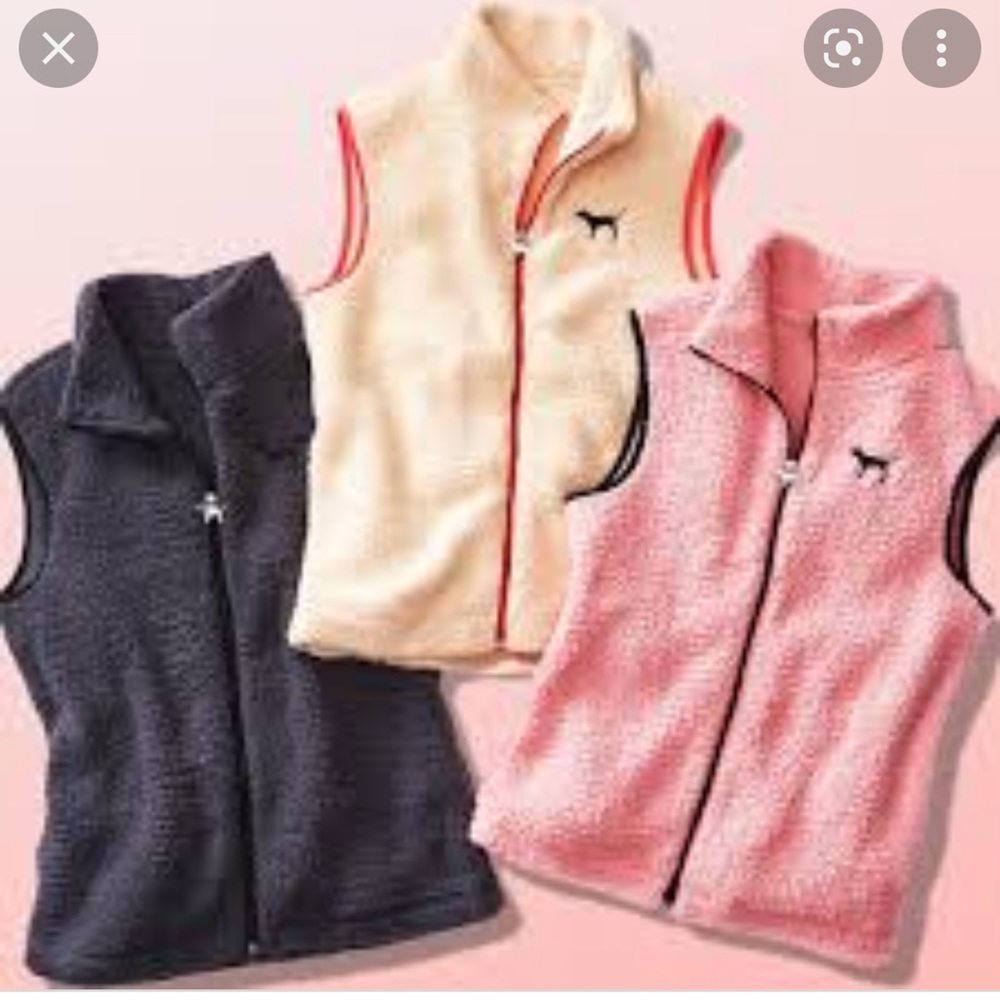 PINK Victoria's Secret Limited Edition Sherpa Campus Vest Jacket